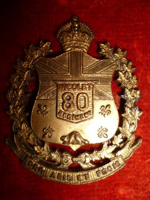 MM225 - 80th Nicolet Regiment Officer's Cap Badge